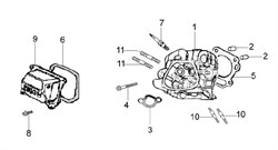 Головка блока цилиндра культиватора Efco MZ 2050 R - MZ 2050 RX (рис. 1) L66150275 - фото 14008