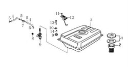 топливный фильтр бензогенератора Elitech БЭС 2500 (рис.2) 0101037400-0