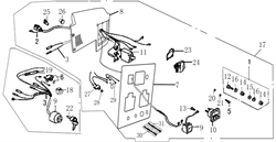 панель контрольной панели E60156--190000 бензогенератора Elitech БЭС 3000 Р  (рис.7) 0101043700-2