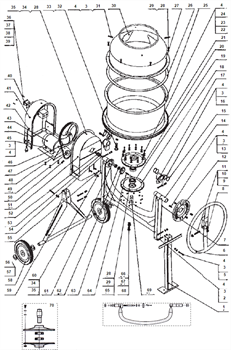Кольцо стопорное ?37 на вал бетономешалки Elitech БС 180 (рис.15) 1201012700-0