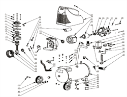 Гайка М6 безмасляного коаксильного компрессора Elitech КПБ 190/24 (рис.55) 0701014400-2