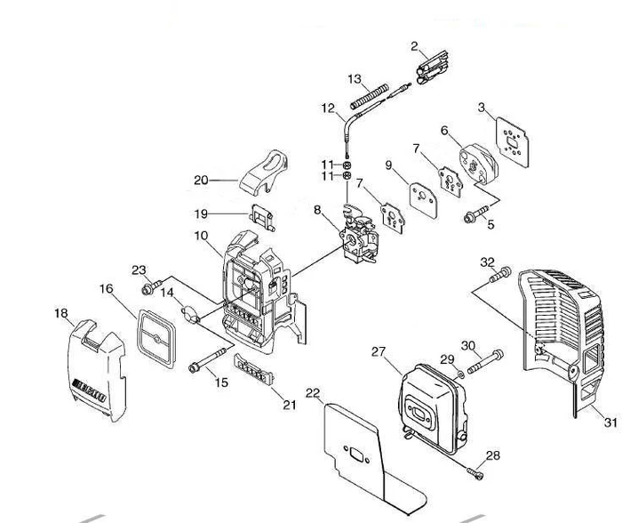 Прокладка под карбюратор триммера Echo SRM-350ES (рис. 7) V103000160