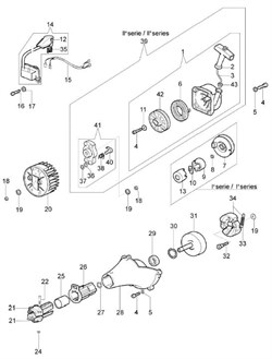 Плата собачек стартера триммера Efco Stark 44 (рис. 41) 61252002R - фото 10122