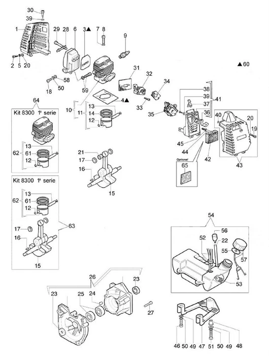 Подшипник пальца поршня триммера Efco 8300 (рис. 21) 072700046R