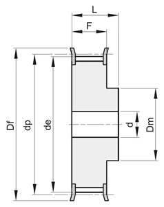 Шкив зубчатый под расточку H150 F Z 18 St, BEA H150 F Z 18 St, BEA