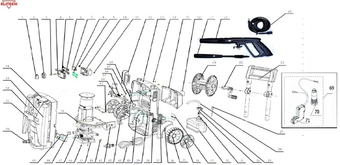 Клапан минимойки Elitech М1800РБК №70 238357P08-01