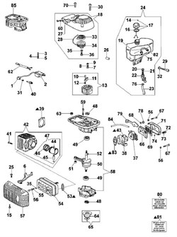 Инсулятор карбюратор двигателя мотобура Oleo-Mac MTL 51 (рис.38) - фото 11136