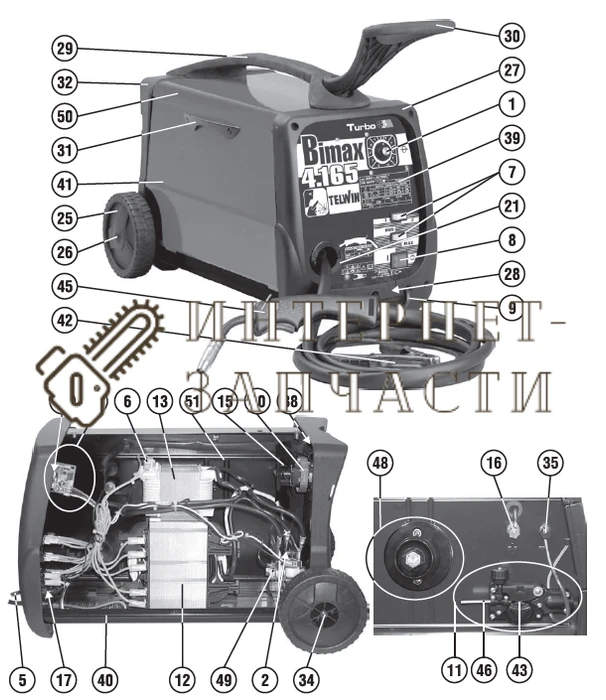 Комплект Чехлов сварочного полуавтомат Telwin BIMAX 4.165 TURBO 990784 990784