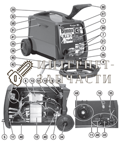 Комплект Трансформатора сварочного полуавтомат Telwin BIMAX 4.165 TURBO 990813 - фото 150825