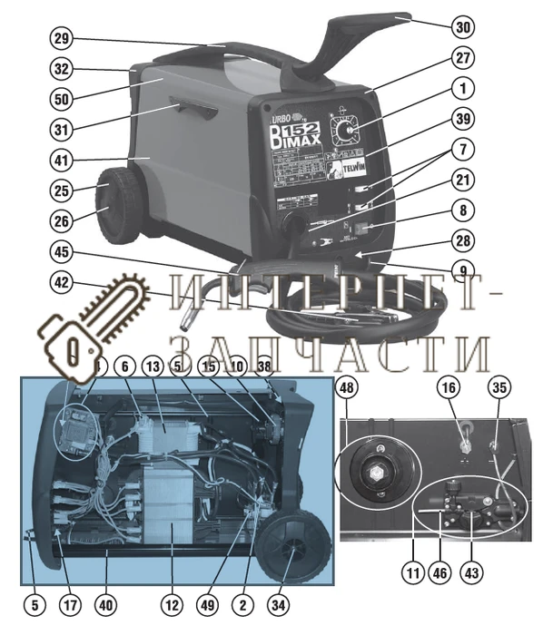 Переключатель сварочного полуавтомат Telwin BIMAX 152 TURBO 122752 122752_tlw