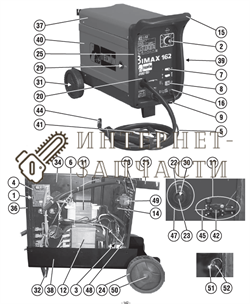 Комплект Набор Кабелей 10 Mmq сварочного полуавтомат Telwin BIMAX 162 TURBO 990602 - фото 150906