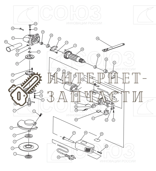 Шестерня Малая H12; D18; D8; 12 Зуб болгарки Союз УШС-9011 №25 УШС-9011-25