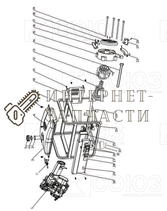 Ротор 233х95х38хн бензогенератора Союз ЭГС-87300Э-12 ЭГС-87300Э-12