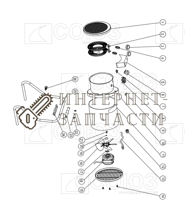 Мотор перфоратора Союз ТПС-3027-16 ТПС-3027-16