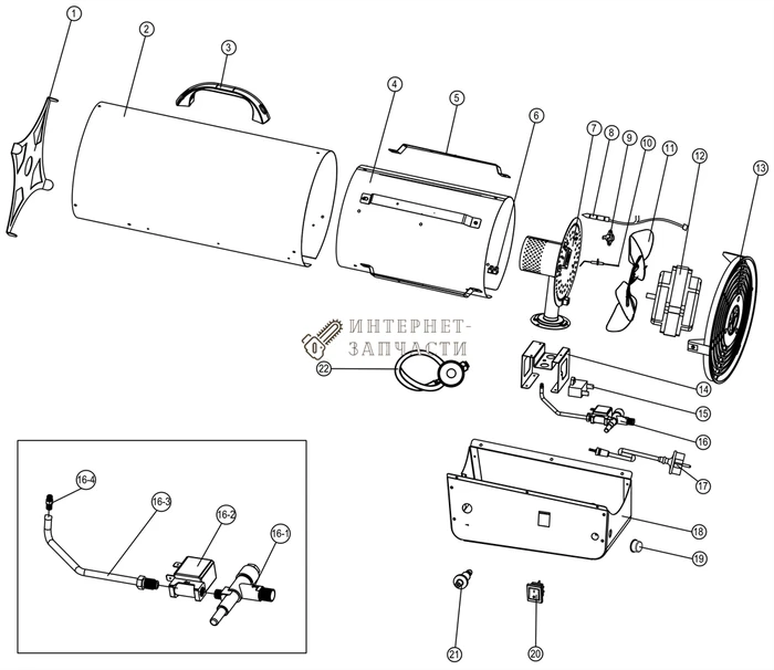 Редуктор газовый с шлангом  газовой тепловой пушки RedVerg RD-GH30-22 6647547_RD