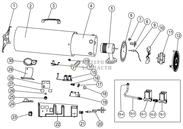 Плата  газовой тепловой пушки RedVerg RD-GH15T-24 6646940_RD