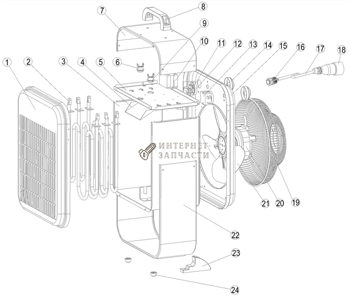 Двигатель 400V/50Hz/30W электрообогревателя Redverg RD-EHS5/380-20 6645292_RD