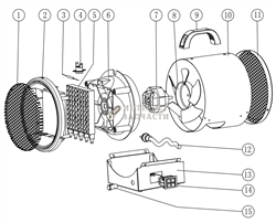 Корпус двигателя электрообогревателя Redverg RD-EHR2C-6 - фото 165068