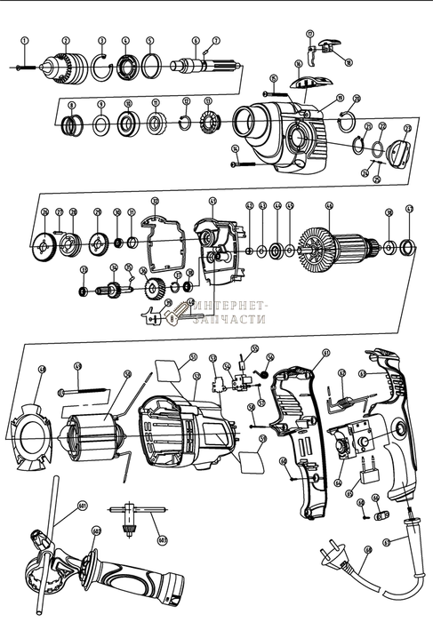 Вал дрели Redverg RD-ID1200/2S-6 6644719_RD