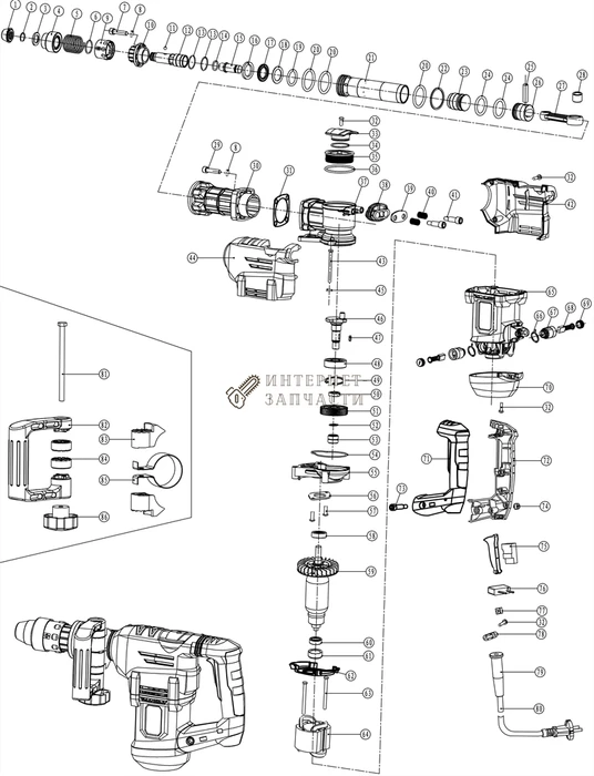 Поршень отбойного молотка Redverg RD-DH1300-26 6647150_RD
