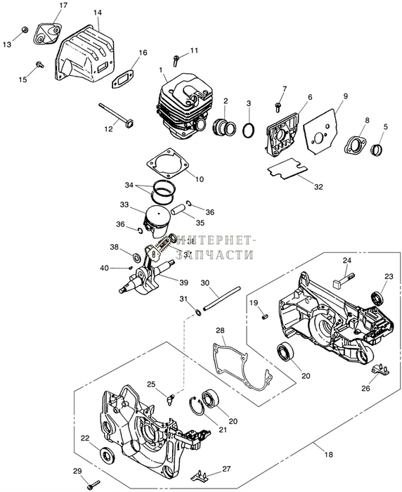 Рукоятка бензопилы Redverg RD-GC45-16-3-1 6647740_RD