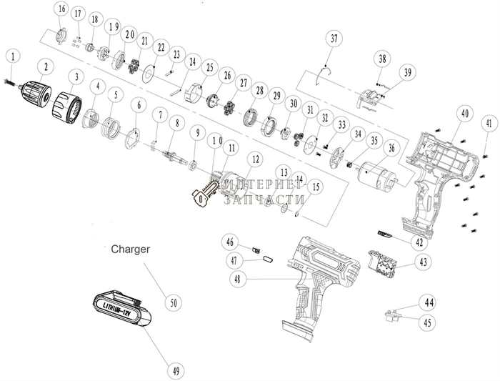 Выключатель шуруповёрта Redverg RD-SD10L/2Y-43 6651333_RD