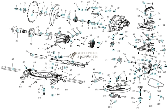 Корпус редуктора пилы торцовочной RedVerg RD-MS210-1200-20 6646230_RD