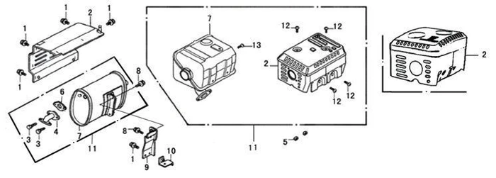 фланцевый болт М6?12 бензогенератора Elitech БЭС 1800 (рис.1) 0101035500