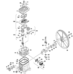Цилиндр компрессора ременного Elitech КР200/AB510/3T (рис.15) 0702068300