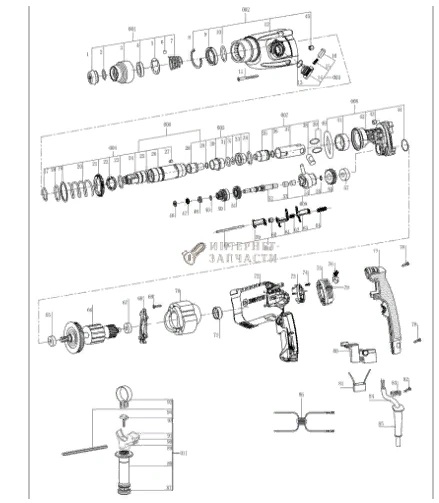 Щеточный узел Redverg RD-RH650 RD-RH650-73-75