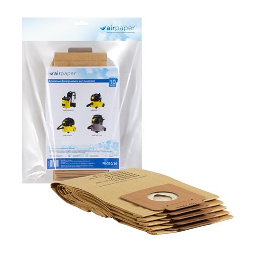 PK-210/10 Фильтр-мешки Airpaper бумажные для пылесоса, 10 шт - фото 324432