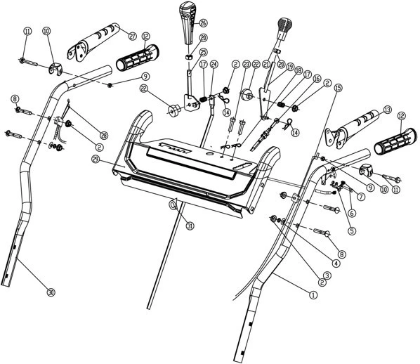 Трос привода шнеков снегоуборщика REDVERG RD-SB53/950BS (рис.28) KCM22B-05A0