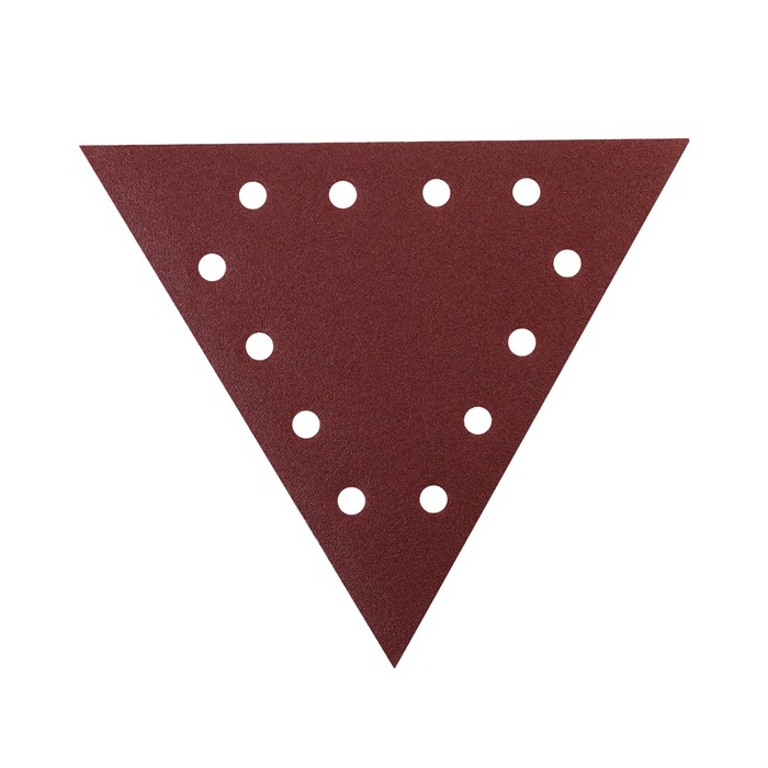 Треугольник шлифовальный на липучке (285мм, Р60, 12 отв) 103404