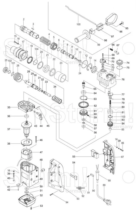 Шпонка перфоратора Sturm RH2514 (рис.3) версия 1 RH2514-3