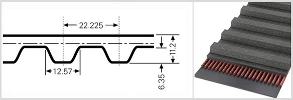 Зубчатый приводной ремень  1540 ХН, L=3911,6 mm 1540 ХН, L=3911,6 mm