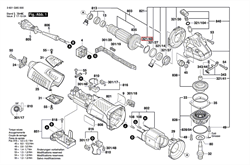 Комплект зубчатых колес болгарки Bosch GWS 19-125 CIST (рис.838) - фото 60634