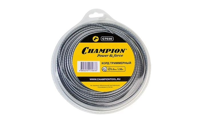 Корд триммерный CHAMPION  Round Pro 3.0мм *  50м+нож C7030