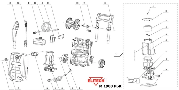 Фильтр минимойки Elitech М1900РБК 0901.021010