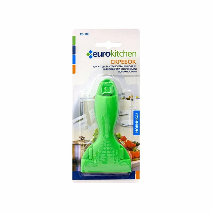 Скребок Eurokitchen для чистки стеклокерамики, салатовый 593129