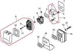 Глушитель триммера Echo GT-22GES (рис. 13) A300000350 - фото 9831