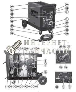 Барабанный маховик сварочного полуавтомат Telwin TELMIG 180/2 TURBO 312137 312137-180