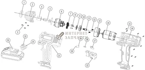Редуктор в сборе шуруповёрта Redverg RD-IW18V-2-13 6651340_RD