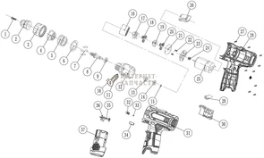 Корпус (правая часть) шуруповёрта Redverg RD-SD10L/1-1-28 6646134_RD