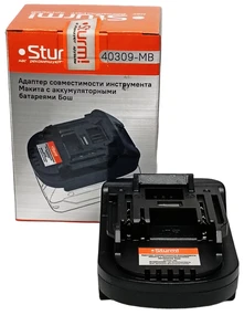 {{photo.Alt || photo.Description || 'Адаптер-переходник Sturm с аккумуляторной батареи Бош 20 В (V) на инструмент Макита'}}
