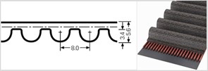 Зубчатый приводной ремень  НТD 3008 8М