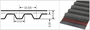 Зубчатый приводной ремень  1260 ХН, L=3200,4 mm 1260 ХН, L=3200,4 mm