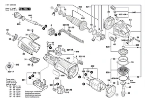 ОПОРНЫЙ ФЛАНЕЦ болгарки Bosch GWS 19-150 CI (рис.828) 1607000449