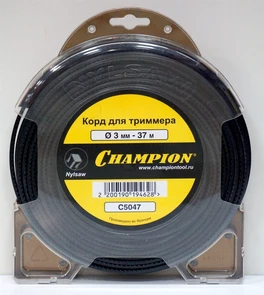 Корд триммерный CHAMPION  Nylsaw 3.0мм*37м (черный зубчатый) C5047