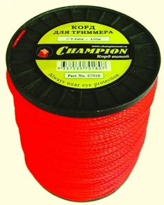 Корд триммерный CHAMPION  Square Twist DUO 2.4мм*262м (витой квадрат)+нож C5059