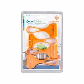 {{photo.Alt || photo.Description || 'Набор скребков Eurokitchen для чистки стеклокерамики, оранжевый'}}